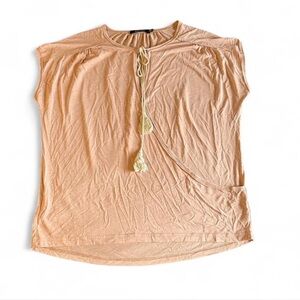 Doe & Rae Apricot Blouse with Tassel Detail